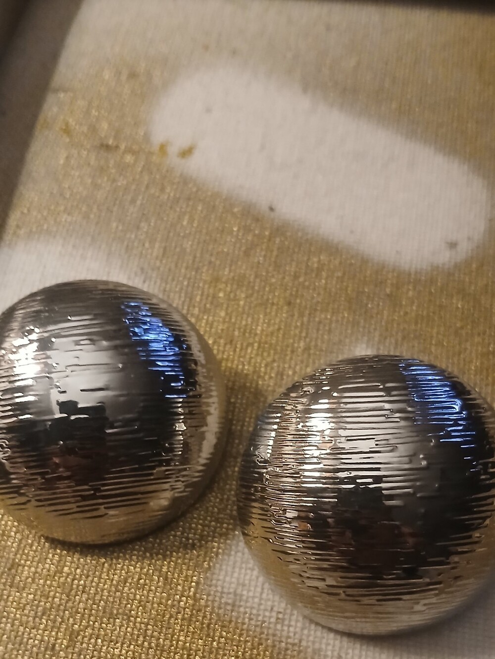 Clip On Extra Large Silver-Tone Textured Dome Earrings - Women Jewelry